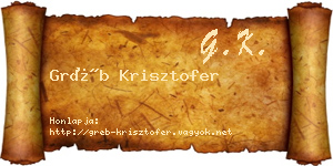Gréb Krisztofer névjegykártya
